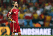 Sergio Ramos udowadnia, że nie faulował Raheema Sterlinga Sergio Ramos