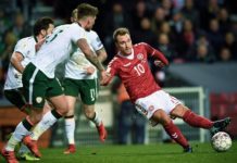 Baraże MŚ 2018 – Irlandzka defensywa zatrzymała Duńczyków baraże