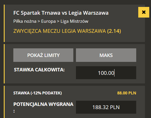 Legia Warszawa Liga Mistrzów TYPY